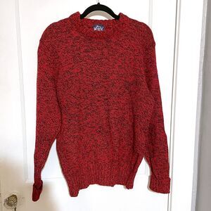 VTG Men's Woolrich Wool Blend Crewneck Pullover Sweater Size L Red Flecked